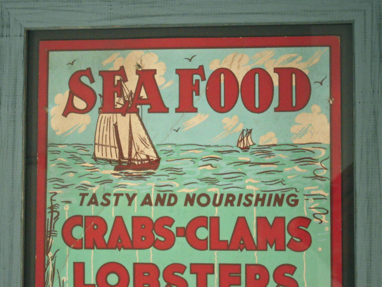 A graphic and entertaining seafood advertising poster, promoting its health benefits: 
