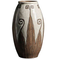 Vase en poterie d'époque Art déco Charles Catteau