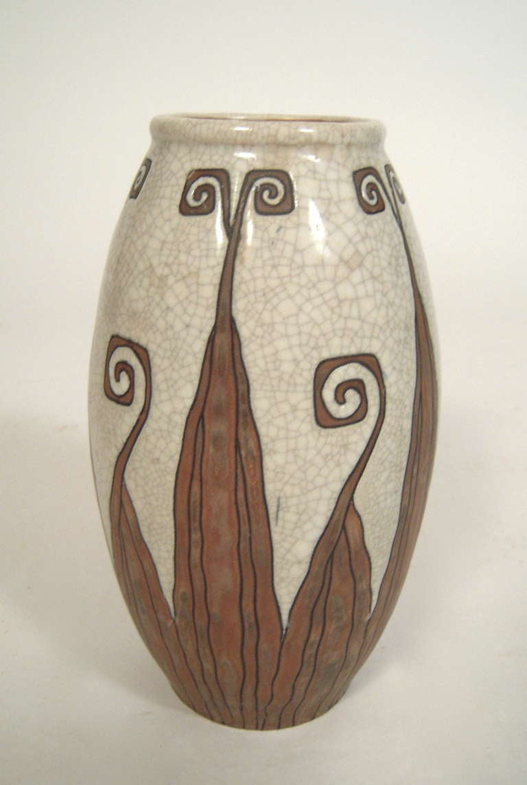 Belgian Charles Catteau Art Deco Period Pottery Vase