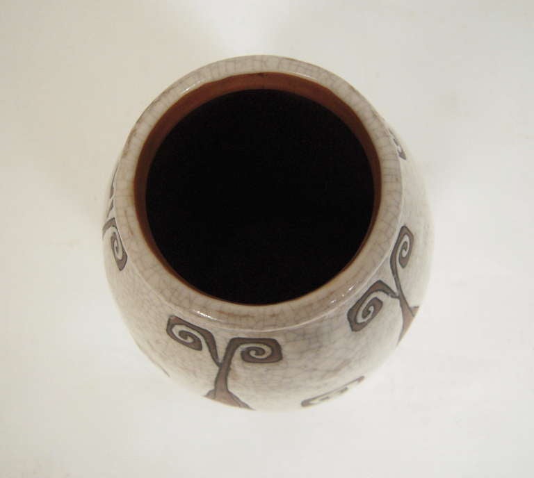 Peint à la main Vase en poterie d'époque Art déco Charles Catteau