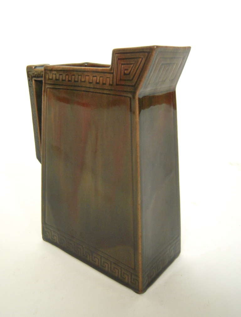 Glazed Graphic and Sculptural Art Pottery Pitcher by Chelsea Keramic
