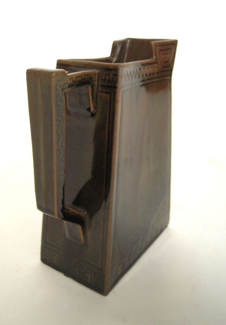 Graphic and Sculptural Art Pottery Pitcher by Chelsea Keramic 2