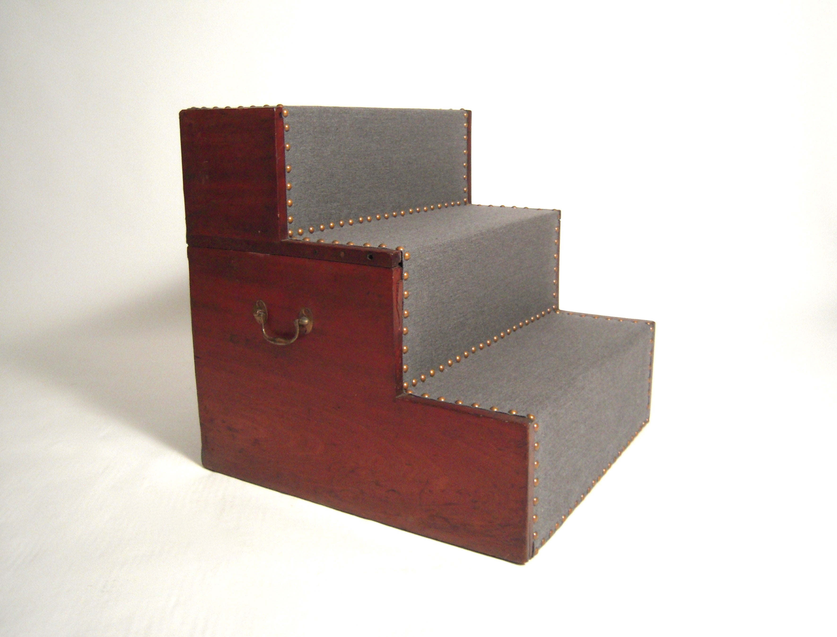 19th Century Mahogany Bed Steps, Side Table