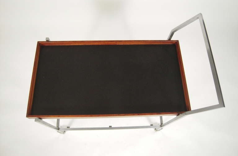 Steel and Teak Bar Cart