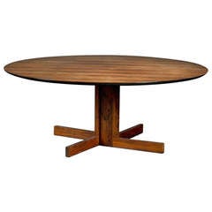 Round Rosewood Dining Table, circa 1965