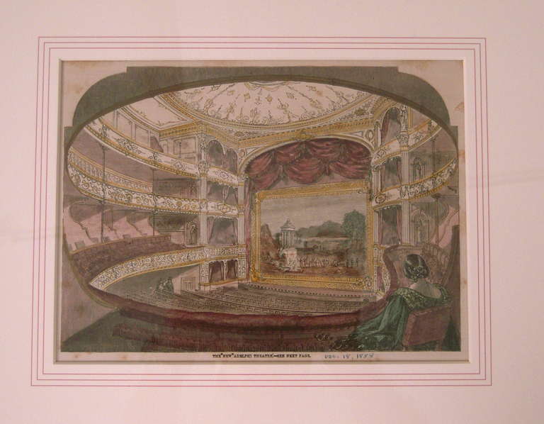 British Rare and Unusual Collection of 13 Framed Antique Theater Stage Prints