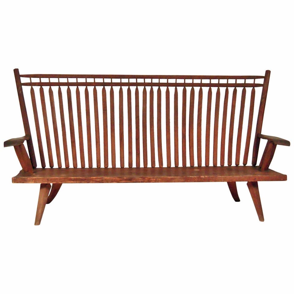 Unusual, Playfully Proportioned Large Bench