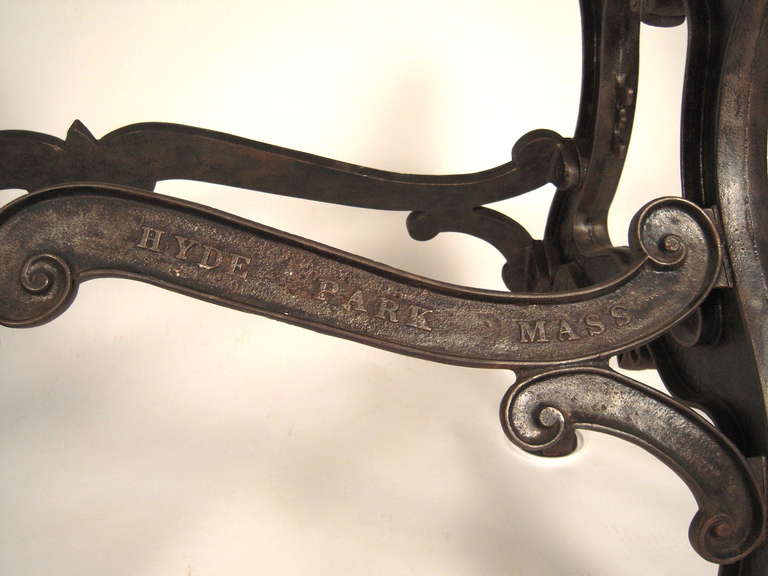 American Boston Made Industrial Cast Iron Table, c. 1900