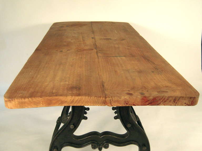 Boston Made Industrial Cast Iron Table, c. 1900 2