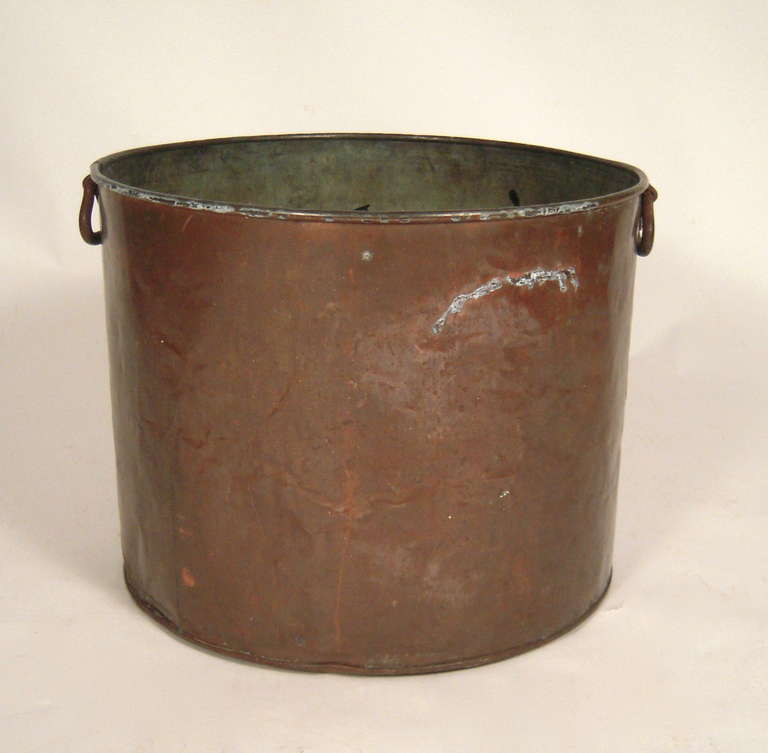 antique copper firewood bucket