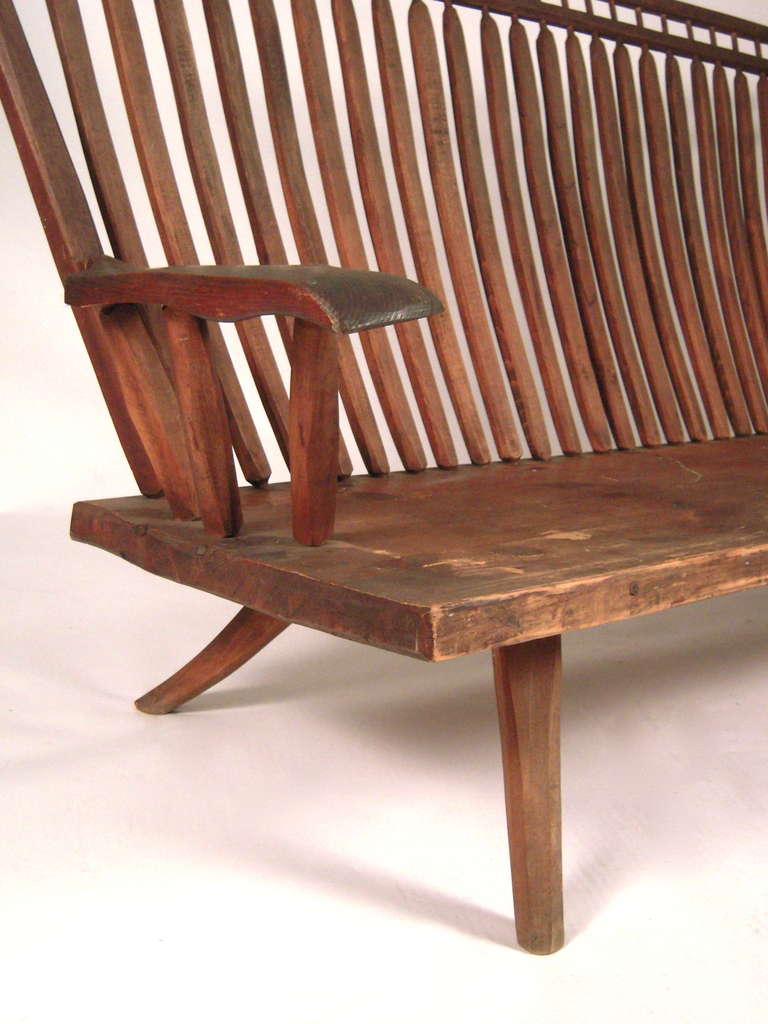 Mid-20th Century Unusual, Playfully Proportioned Large Bench