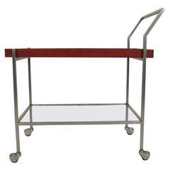 Steel and Teak Bar Cart