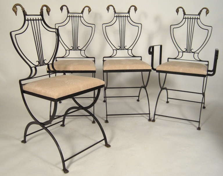 Iron Stylish Neoclassical Dining Table and Chairs