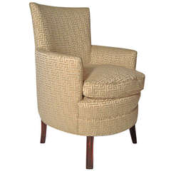 Stylish Small Curved Upholstered Slipper Chair