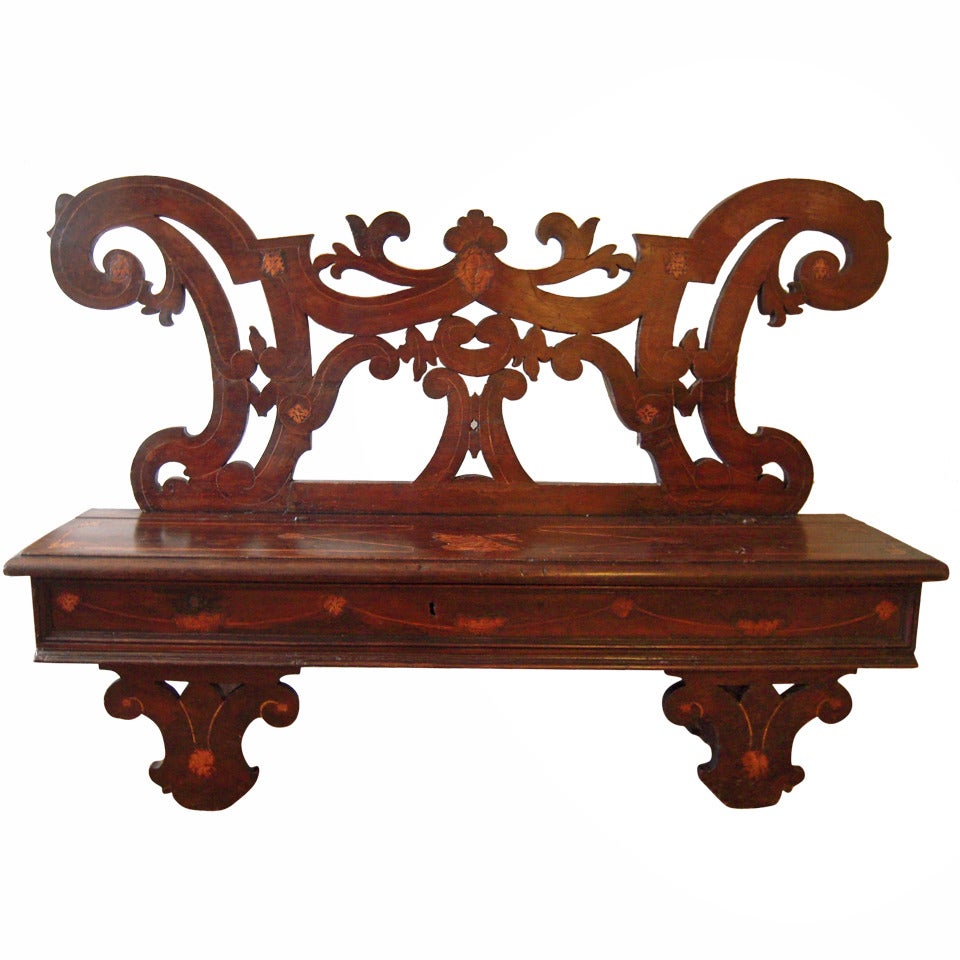 A Sculptural and Graphic Italian Hall Bench
