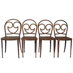 Set of Four Stylish 1920s French Garden Chairs