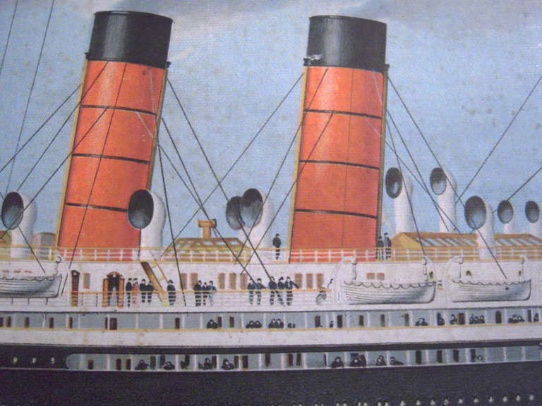 Cunard Mauretania Advertising Print in Original Frame 1