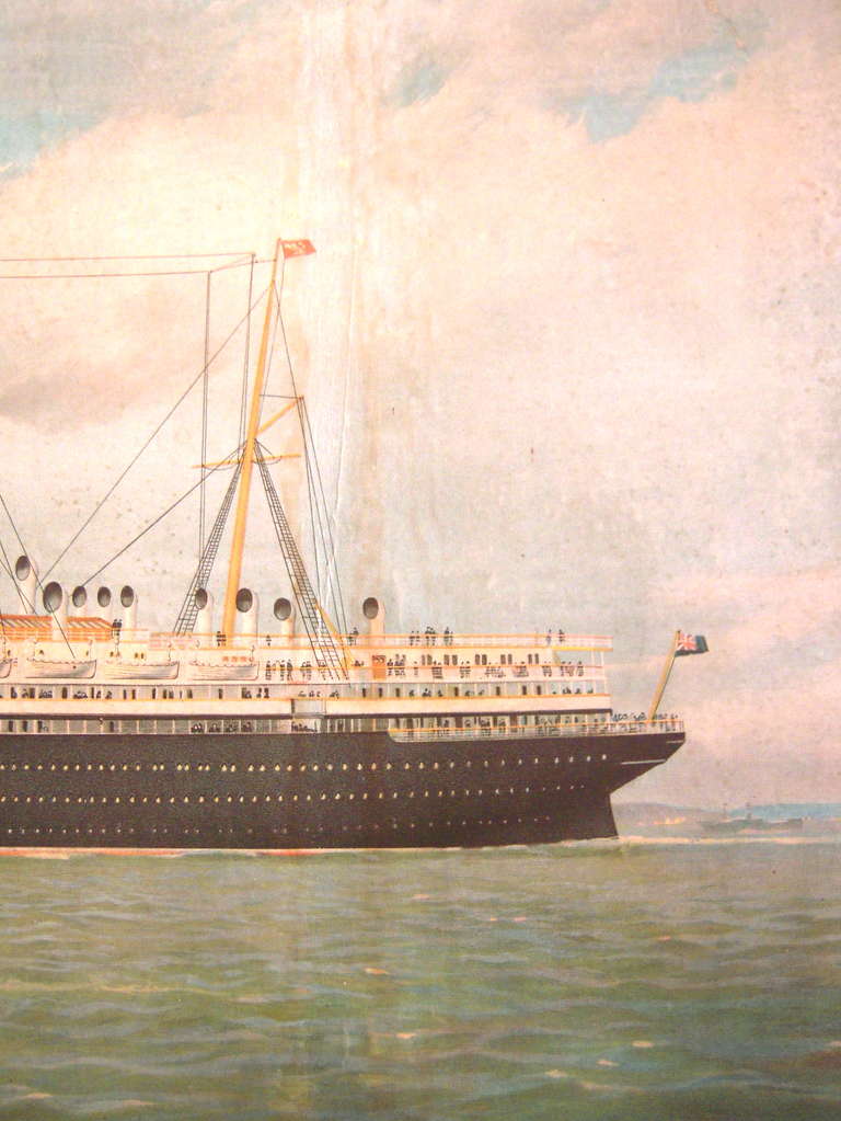 Cunard Mauretania Advertising Print in Original Frame 5