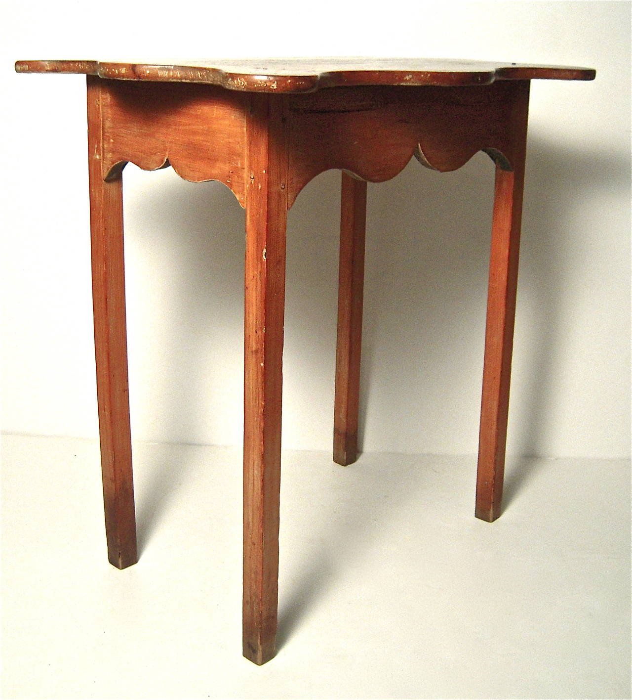 Carved Early American Country Pine Serving Table