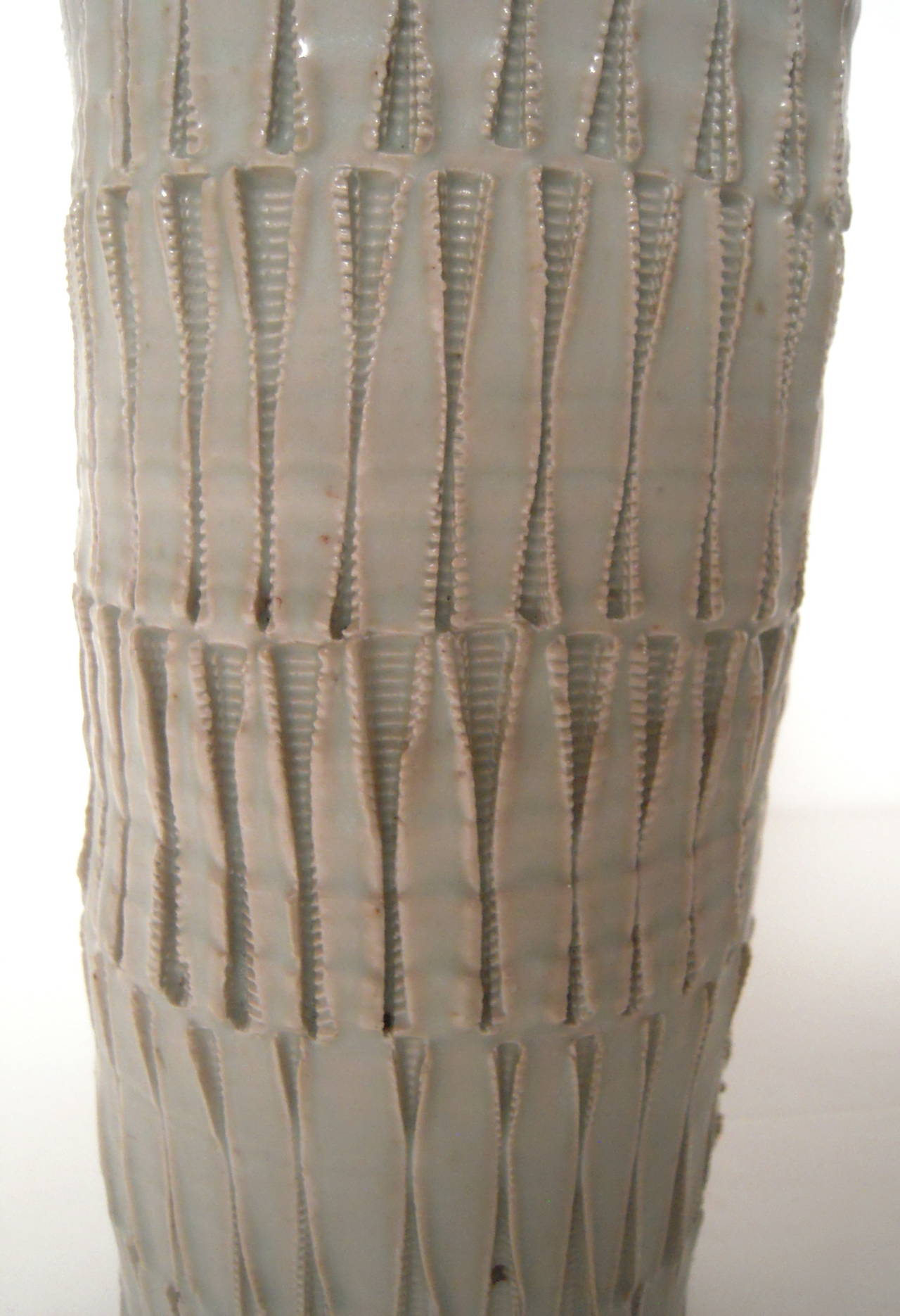 Carved Japanese Art Pottery Vase