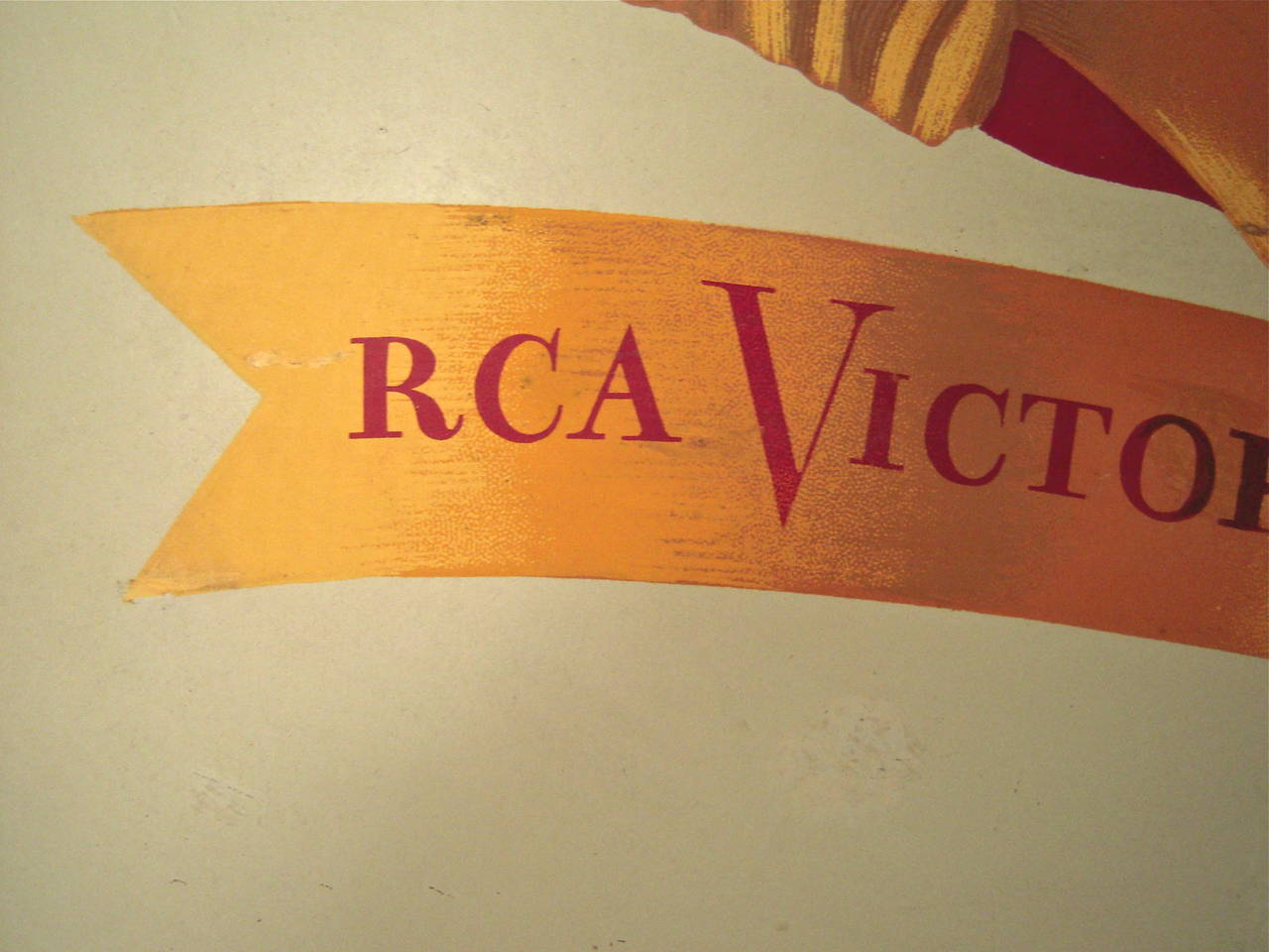 1940s RCA Victor Golden Throat Radio Advertising Sign In Excellent Condition In Essex, MA