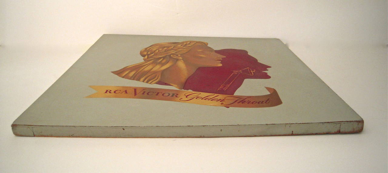 Mid-20th Century 1940s RCA Victor Golden Throat Radio Advertising Sign