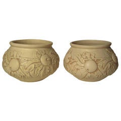 Pair of Weller Pottery Baldin Apple Planters