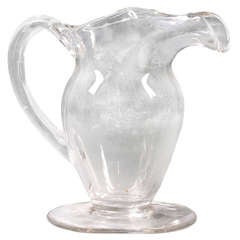 Rare 19th Century Blown Glass Ship's Pitcher of Extraordinary Form