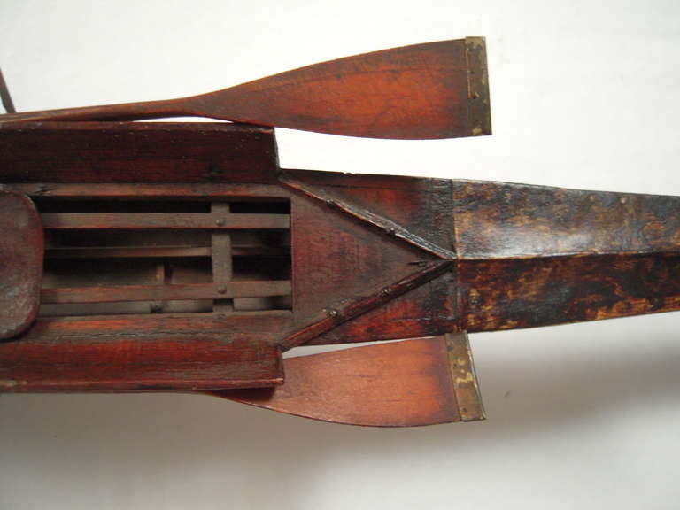 19th Century Beautifully Crafted Model of a Single Scull Rowing Shell, c. 1890