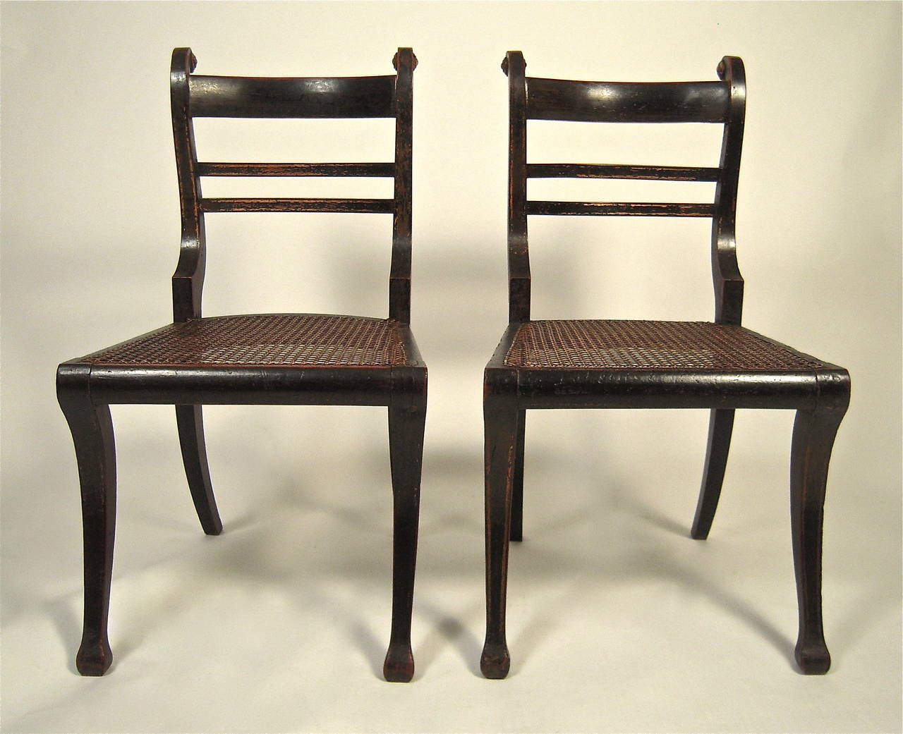 Pair of Sculptural English Regency Period Chairs, circa 1810 2