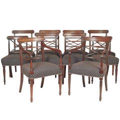 Set of 10 English Regency Period Dining Chairs