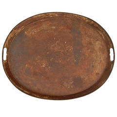 Antique 19th Century Oval Gilt Tôle Tray
