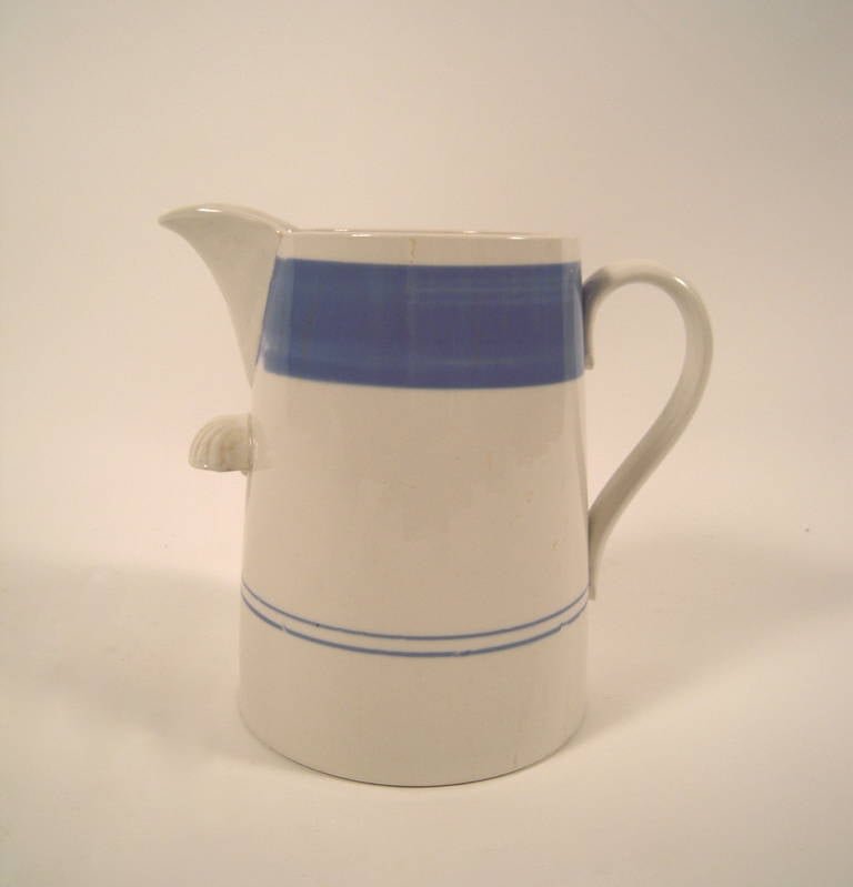 Glazed Giant Blue and White Staffordshire Pitcher