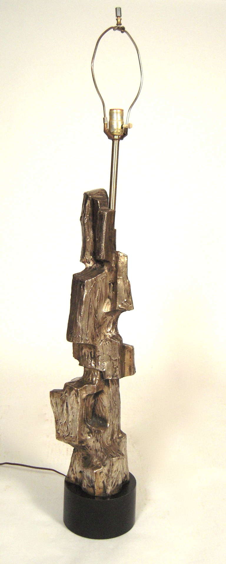 Aluminum Brutalist Sculptural Lamp by Maurizio Tempestini