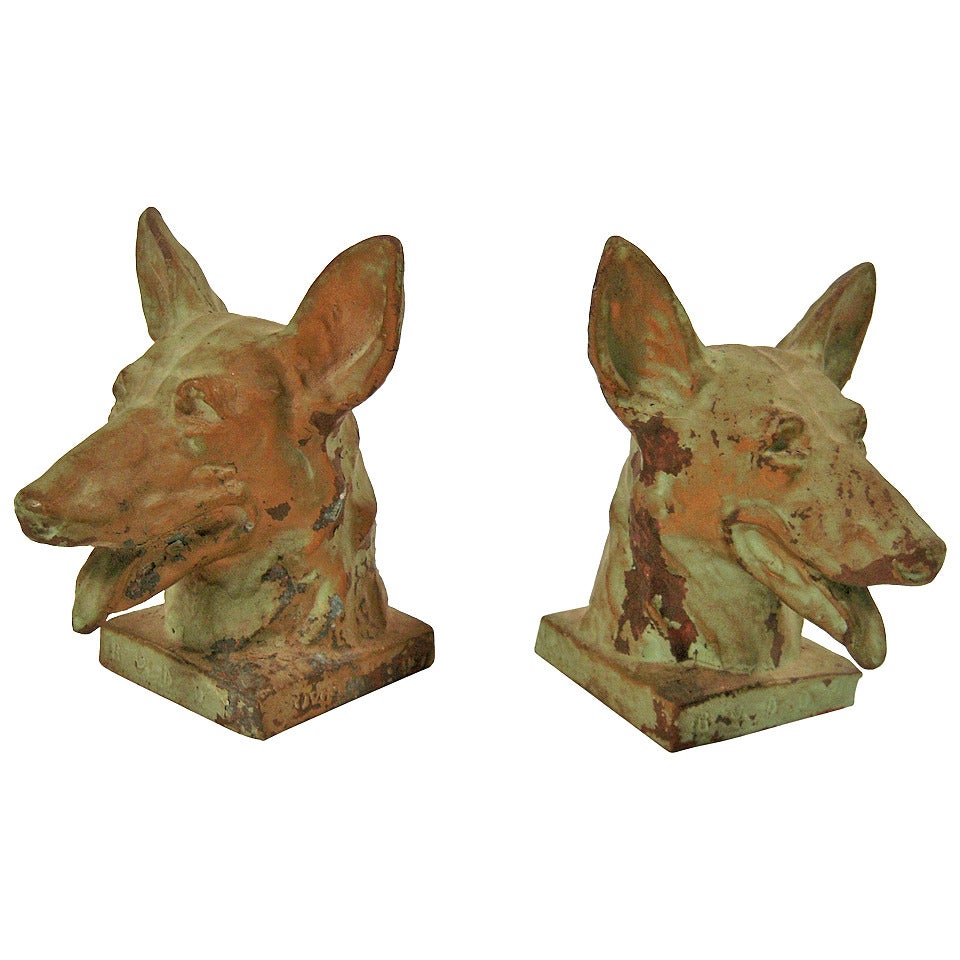 Pair of "Buddy" German Shepherd Bookends