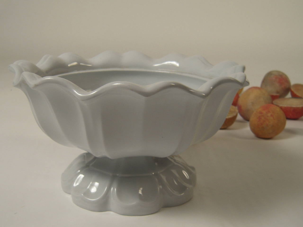 19th Century Ironstone Compote Filled with Stone Fruit 2