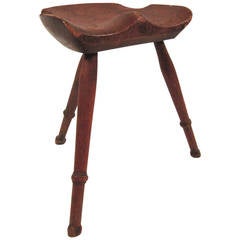 Swedish 3-Legged Stool with Saddle Seat