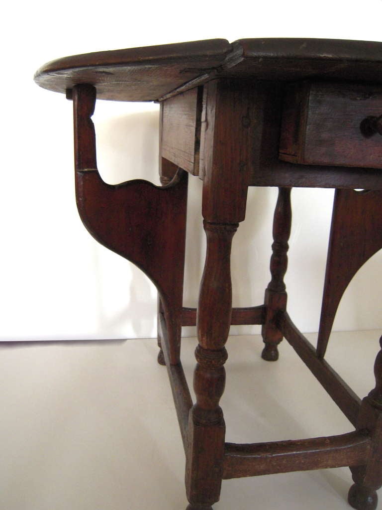 Carved Butterfly Gate Leg Occasional Table