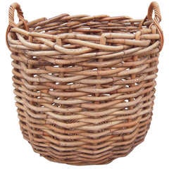 Vintage Large Bamboo Basket for Firewood or a Plant
