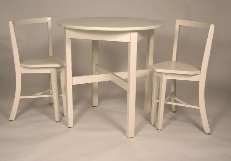 Art Deco Seatmore Ice Cream Parlor Table and Four Chairs, circa 1924