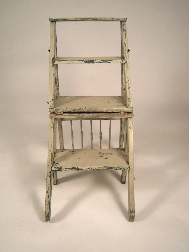 19th Century Painted Metamorphic Chair and Ladder 2