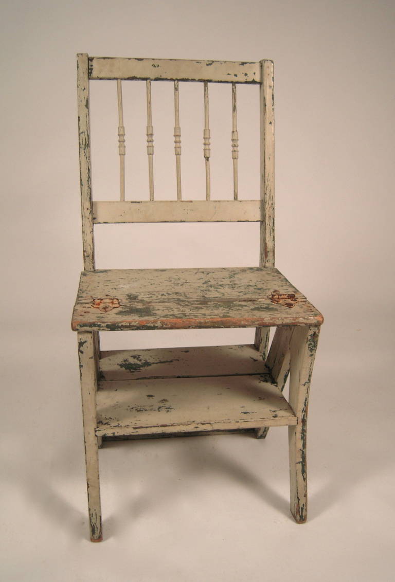 19th Century Painted Metamorphic Chair and Ladder 3