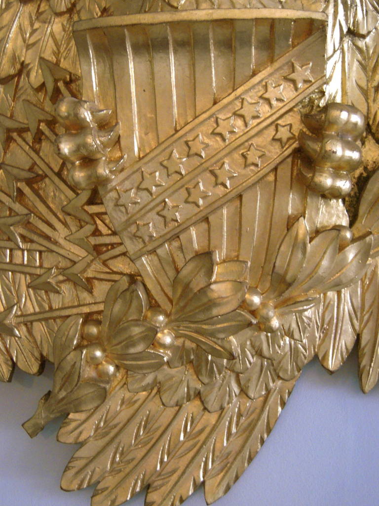 20th Century Large and Beautifully Carved Gilt Wood American Eagle