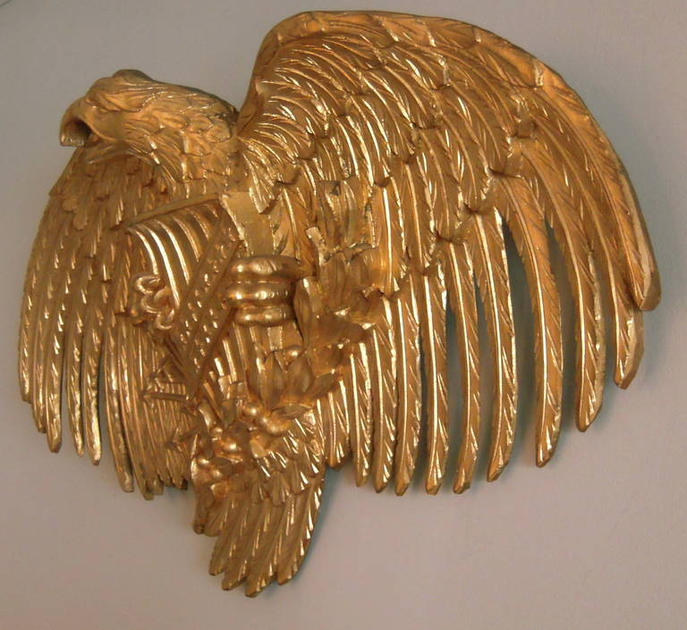 Large and Beautifully Carved Gilt Wood American Eagle 2