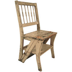 19th Century Painted Metamorphic Chair and Ladder