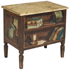 A Small Trompe L'Oeil Painted Italian Chest or Side Table