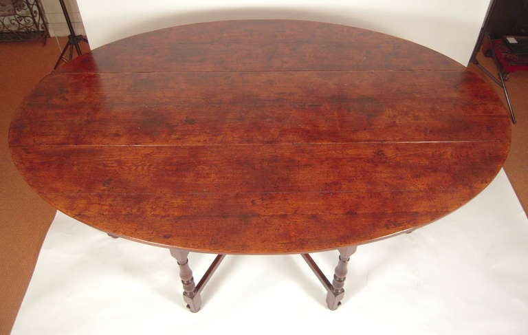Carved William and Mary Style English Oak Gateleg Dining Table