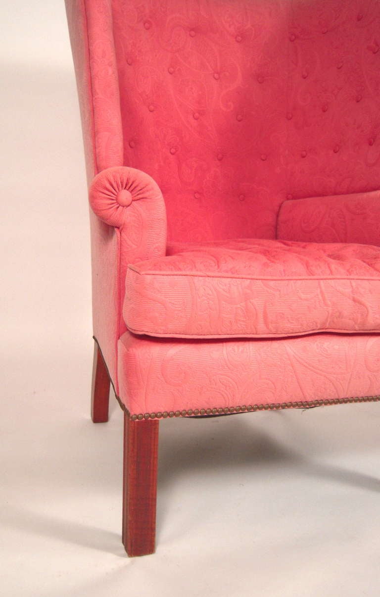 Upholstery A Cozy and Sculptural Barrel Back Wing Chair