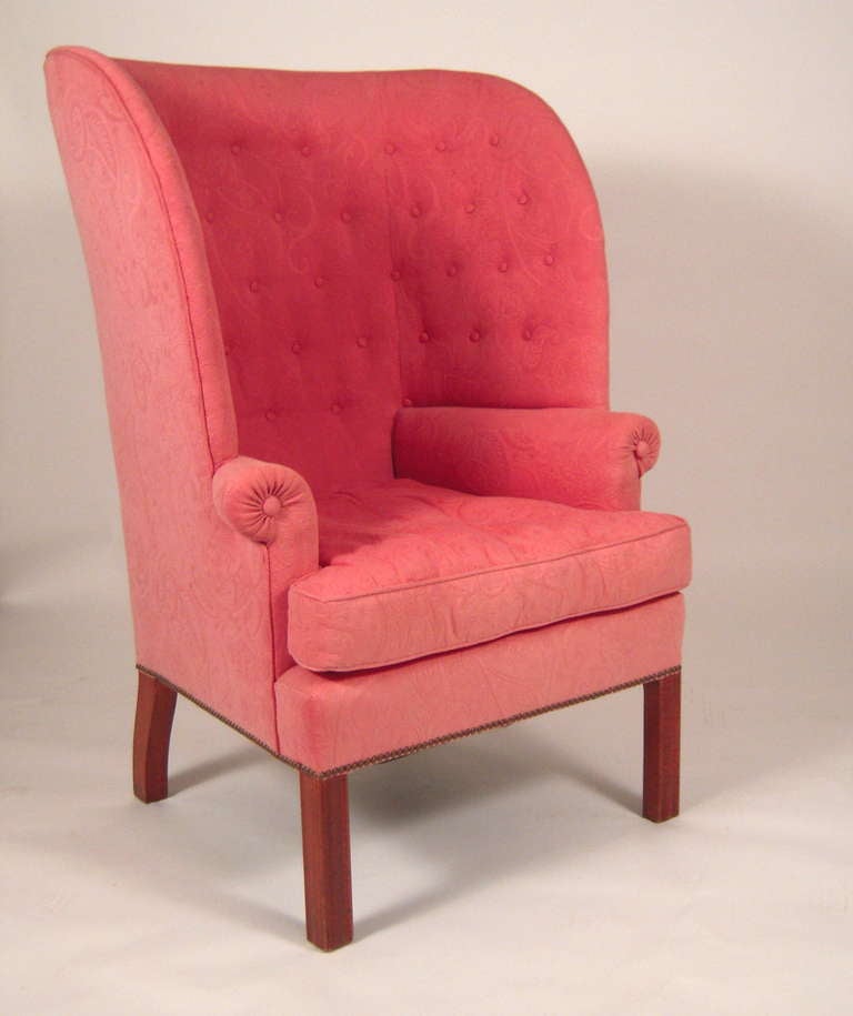 Federal A Cozy and Sculptural Barrel Back Wing Chair