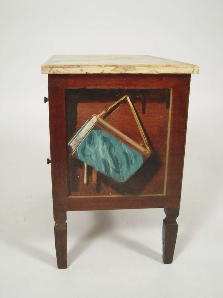 A Small Trompe L'Oeil Painted Italian Chest or Side Table 1